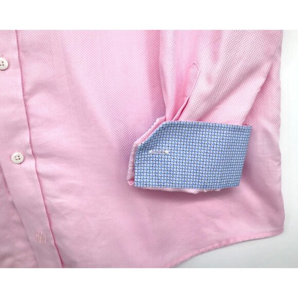 Johnston & Murphy Work Business Dress Button-Down Shirt Career Contrast Cuffs L - Picture 4 of 10